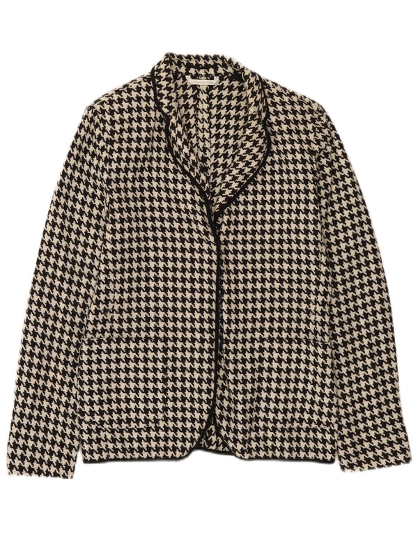 Женский пиджак Max Mara UK 10, маленький, черный, шерсть с узором «гусиные лапки»