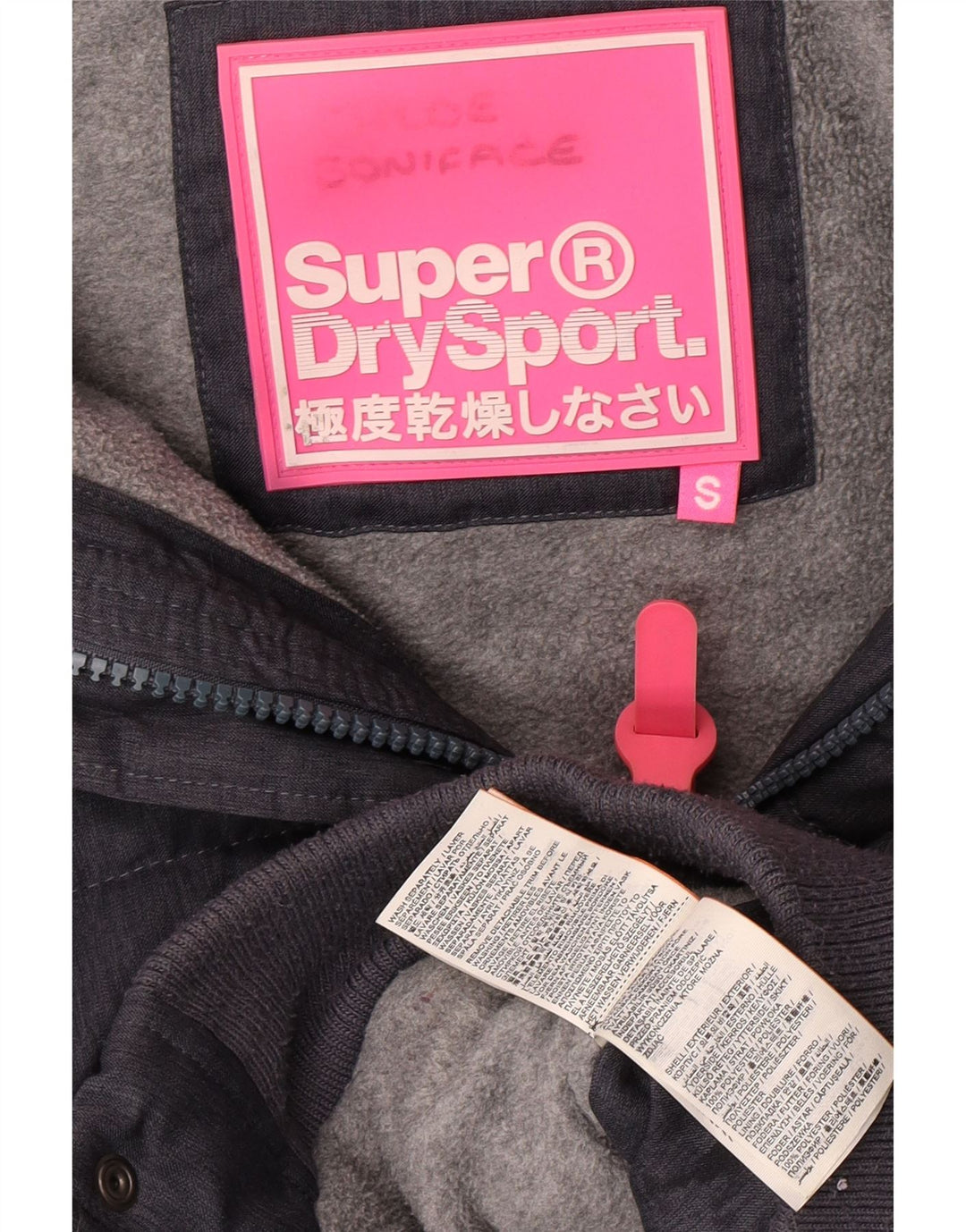 Женская утепленная куртка-бомбер с капюшоном Superdry UK 8, маленький серый полиэстер