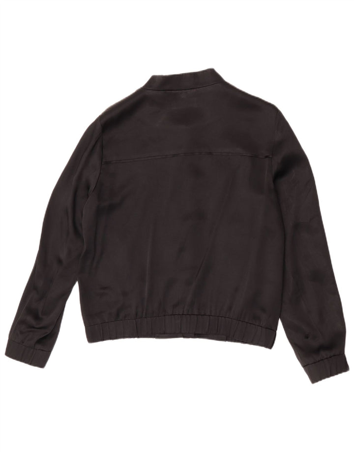Женский бомбер Massimo Dutti UK 38 средний черный из ацетата