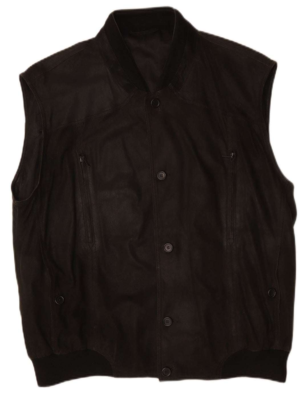 Мужской кожаный жилет Striwa IT 58 4XL, черный кожаный