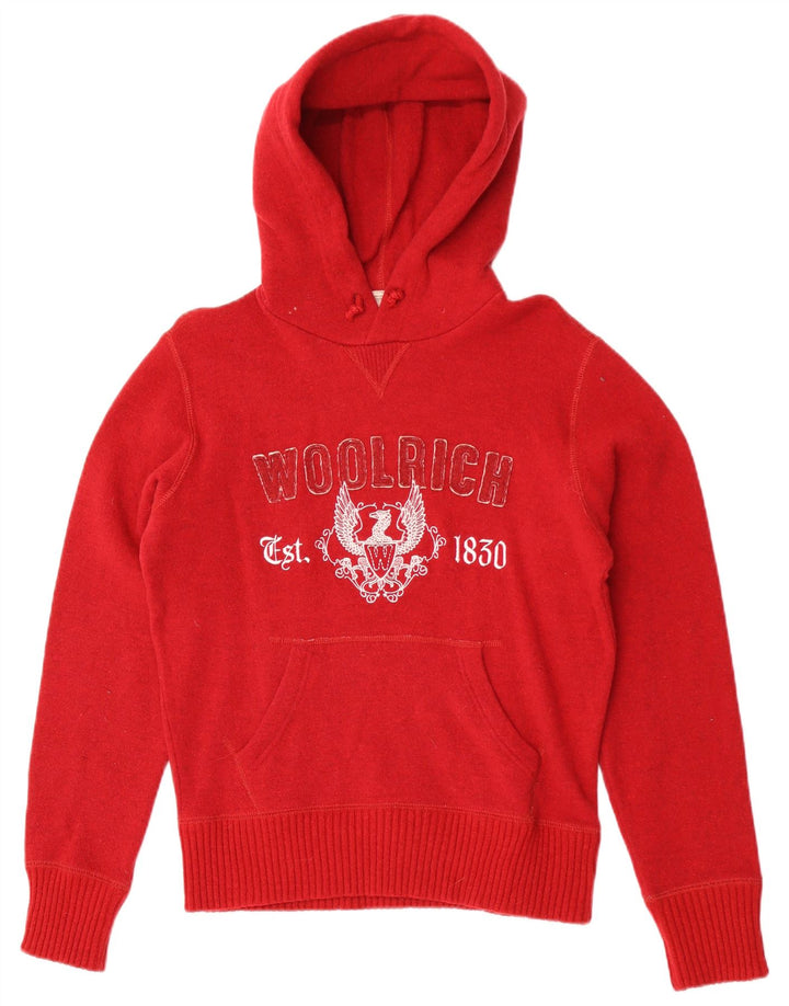 Мужской джемпер с капюшоном Woolrich, маленький красный шерстяной свитер