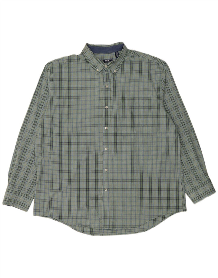 Мужская рубашка IZOD 2XL, зеленая клетка, хлопок