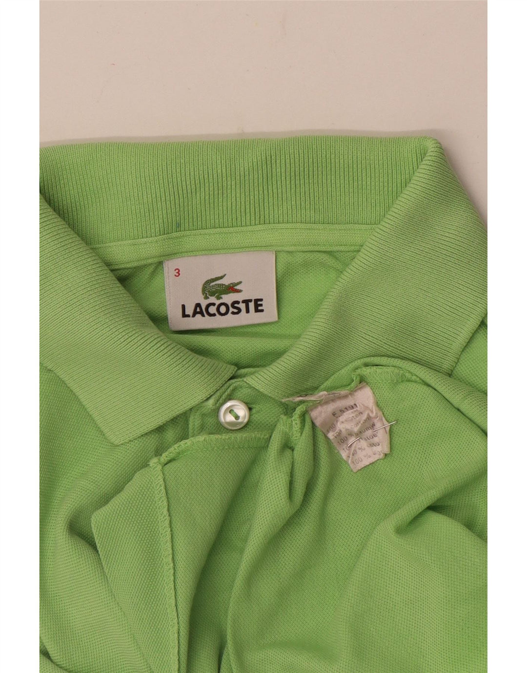 Мужская рубашка-поло Lacoste, размер 3, маленькая, зеленая, хлопок
