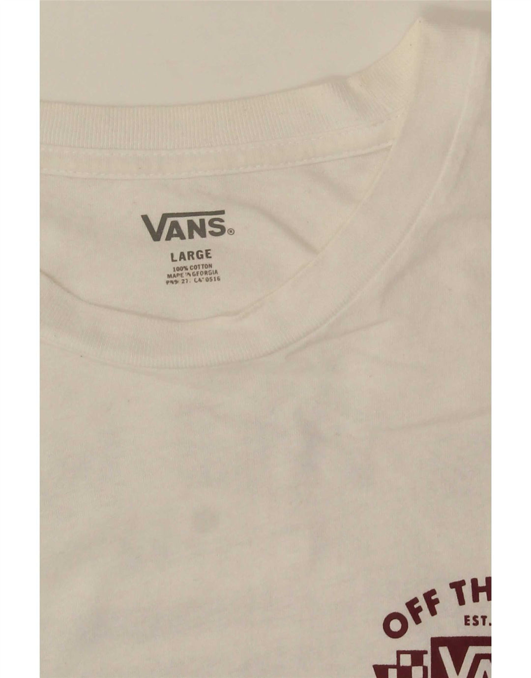 Мужская футболка с рисунком Vans, большой белый хлопок