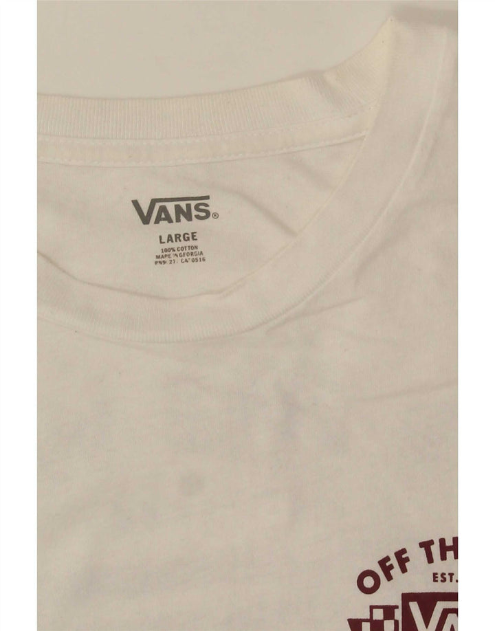 Мужская футболка с рисунком Vans, большой белый хлопок