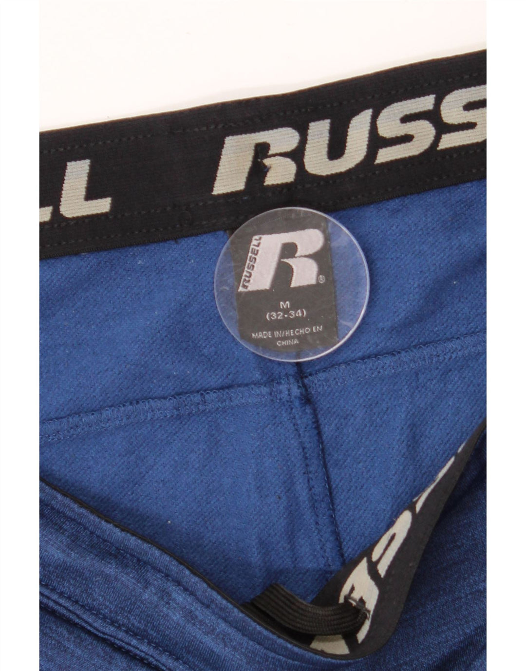 RUSSELL ATHLETIC Мужские спортивные брюки среднего размера, темно-синие, с цветными блоками