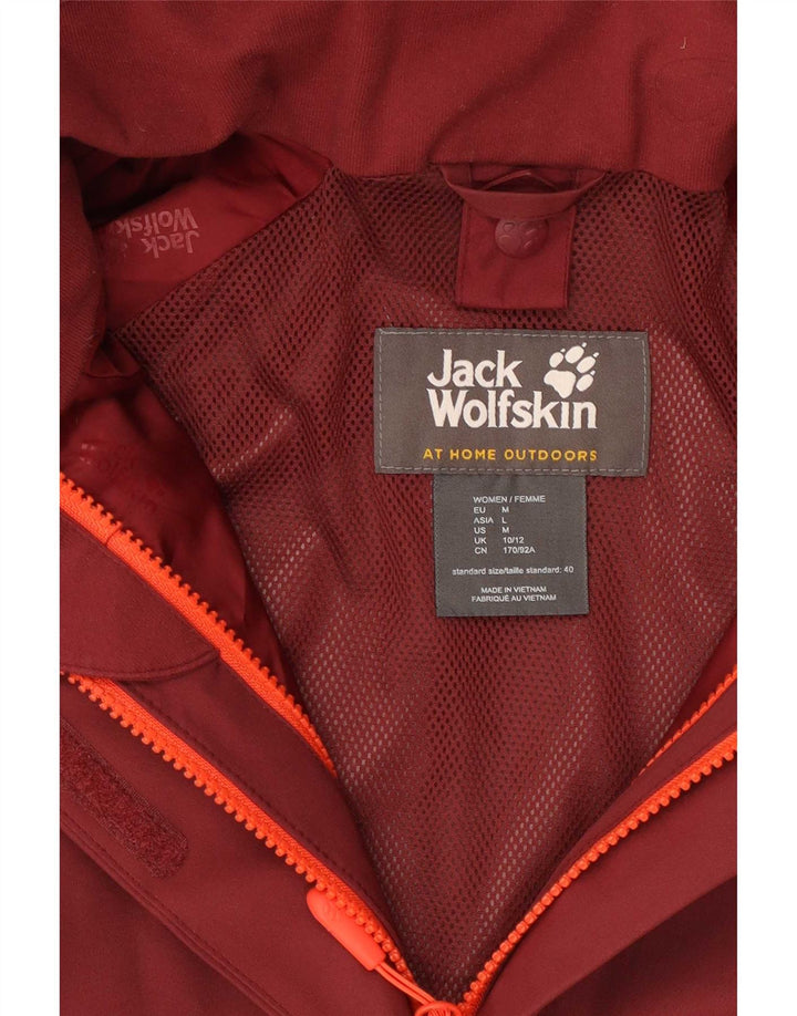 Женская дождевик Jack Wolfskin UK 10/12, средний бордовый, цветной блок