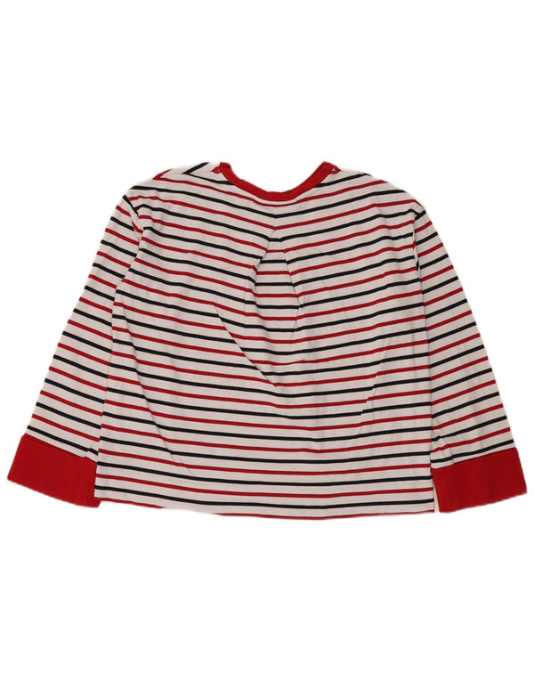 Женский укороченный топ оверсайз с длинными рукавами Tommy Hilfiger UK 6 XS в белую полоску