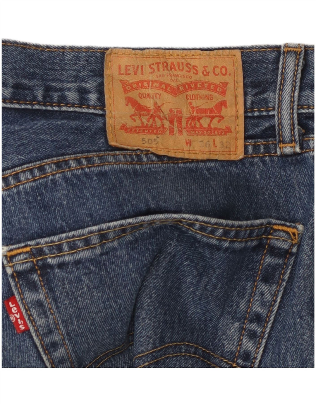 Мужские прямые джинсы LEVI'S 505 W36 L32 синие