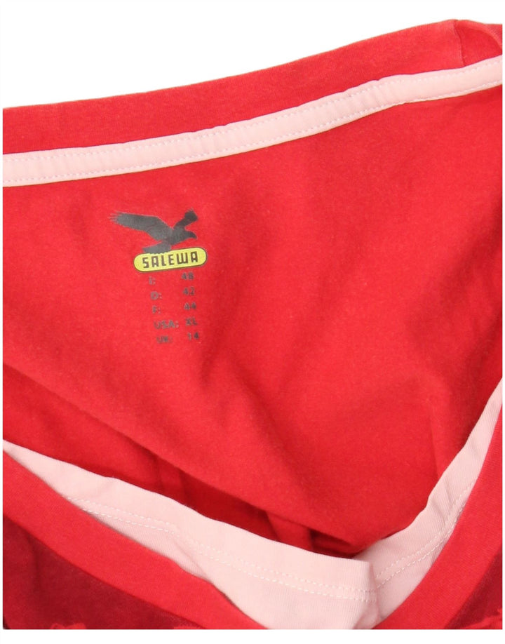SALEWA Женская футболка Top UK 14 Medium Red Floral