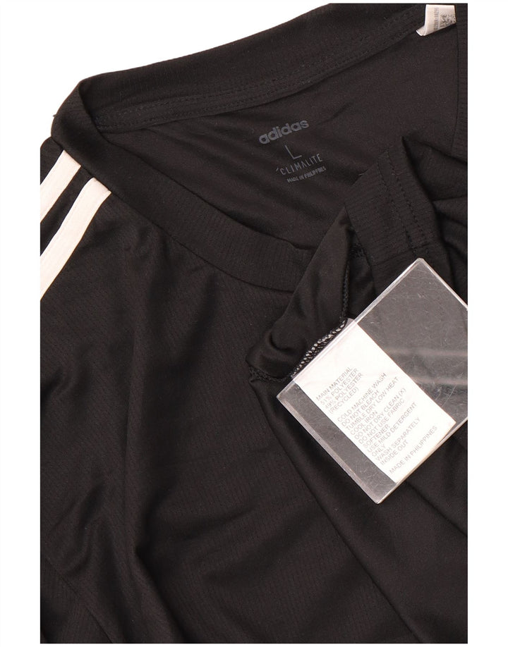 Мужской топ Adidas Climalite с длинным рукавом, большой черный полиэстер