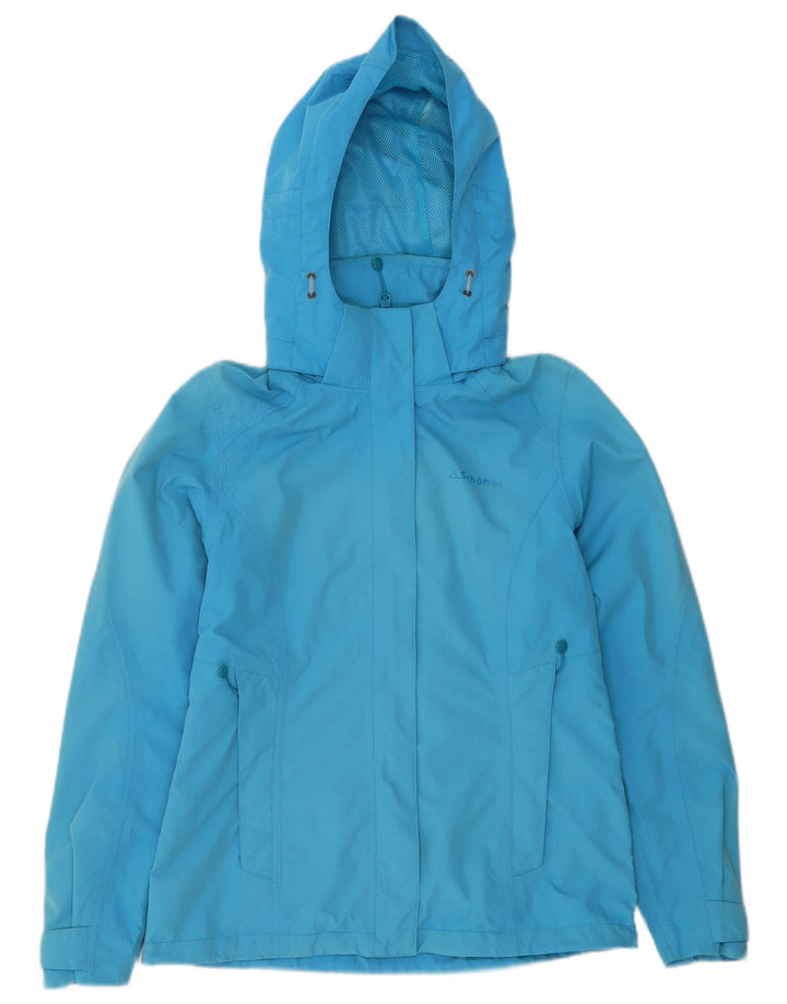 Женская дождевик с капюшоном Schoffel UK 10, маленький синий, полиэстер