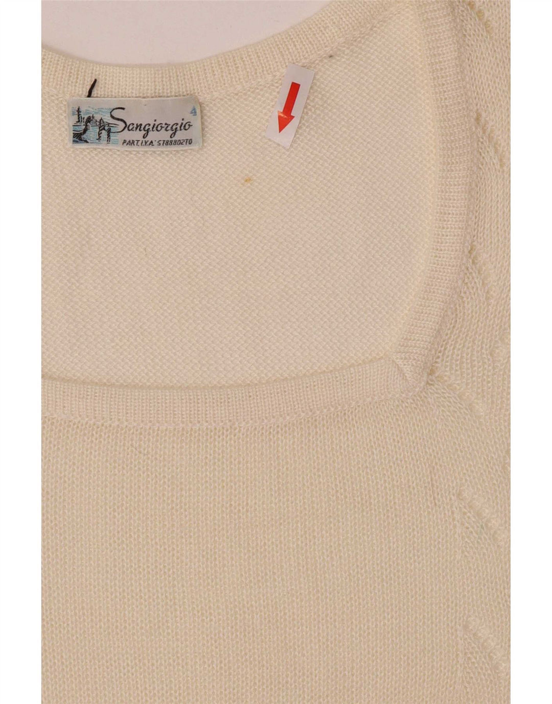 Sangiorgio Женская блузка стандартного размера с коротким рукавом UK 14 Medium Off White