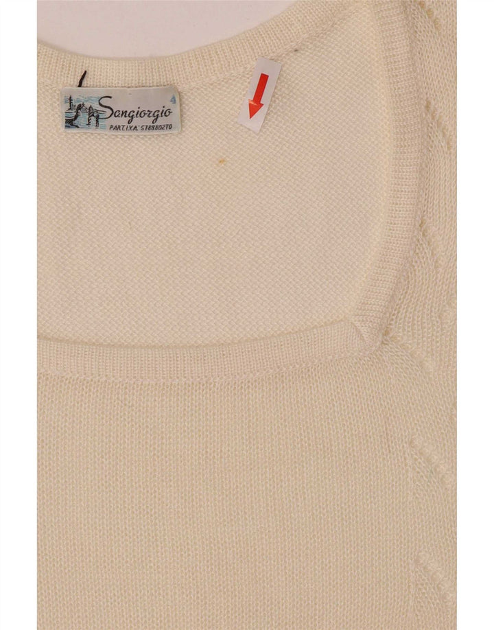 Sangiorgio Женская блузка стандартного размера с коротким рукавом UK 14 Medium Off White