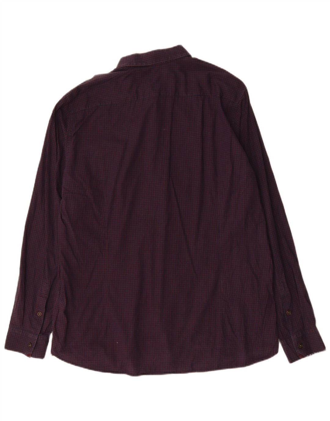 Мужская рубашка Ted Baker, размер 6, 2XL, фиолетовая, хлопок в мелкую клетку