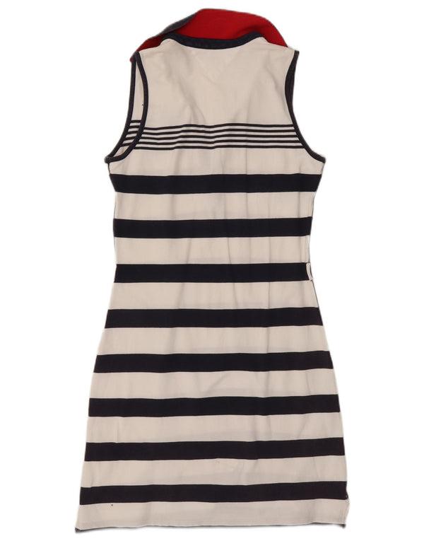 Tommy Hilfiger Womens Sleeveless Polo Dress UK 12 Medium Navy Blue Striped