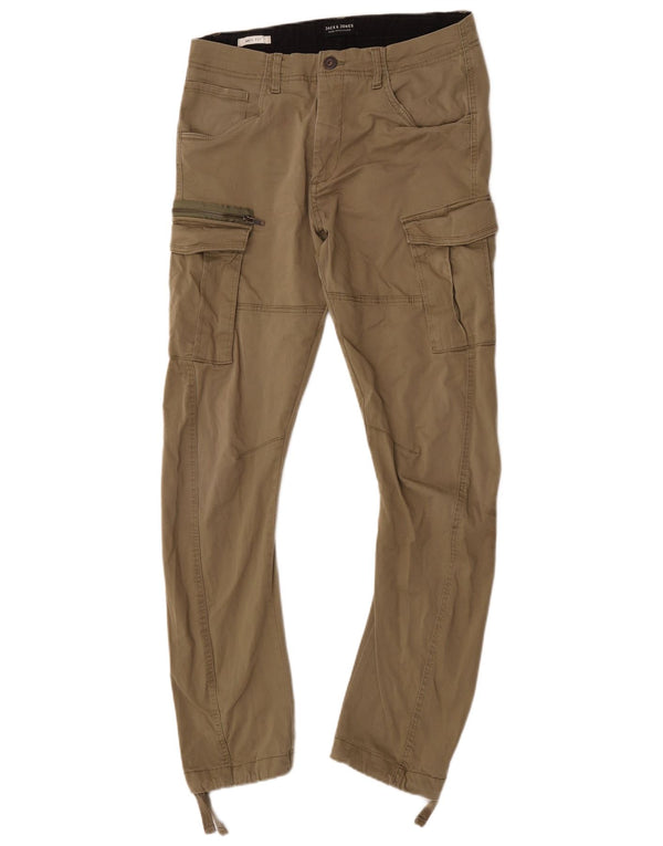 Мужские брюки-карго Jack & Jones Anti Fit Banana Slim W31 L34, хлопок цвета хаки