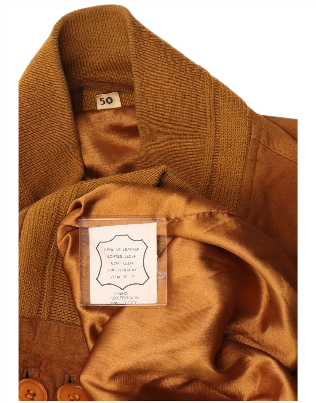 Винтажный мужской замшевый бомбер IT 50, большой, бежевый кожаный