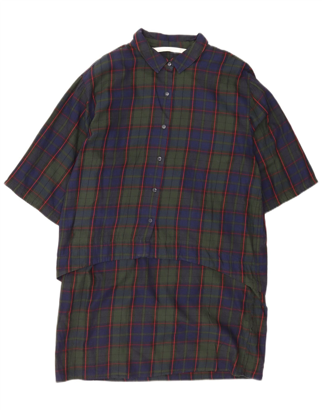 Женское платье-пуловер Zara с рукавом 3/4, Великобритания 16, большая темно-синяя клетка