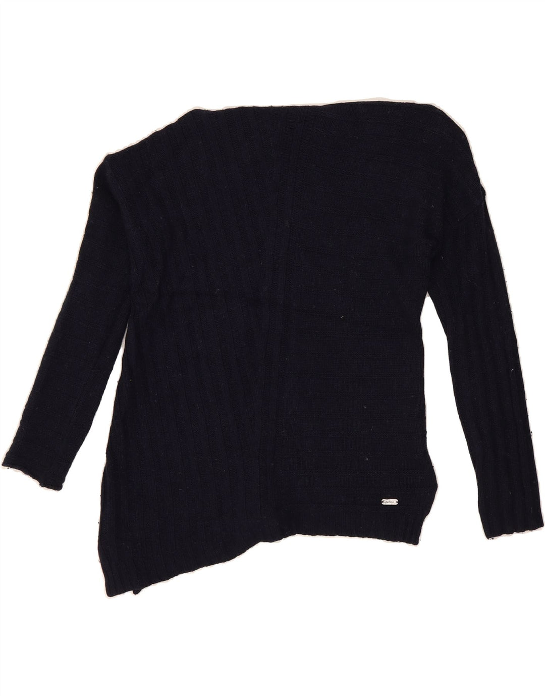BARBOUR Womens Oversized Boat Neck Jumper Sweater UK 10 Small Navy Blue Vintage Barbour and Second-Hand Barbour from Messina Hembry 