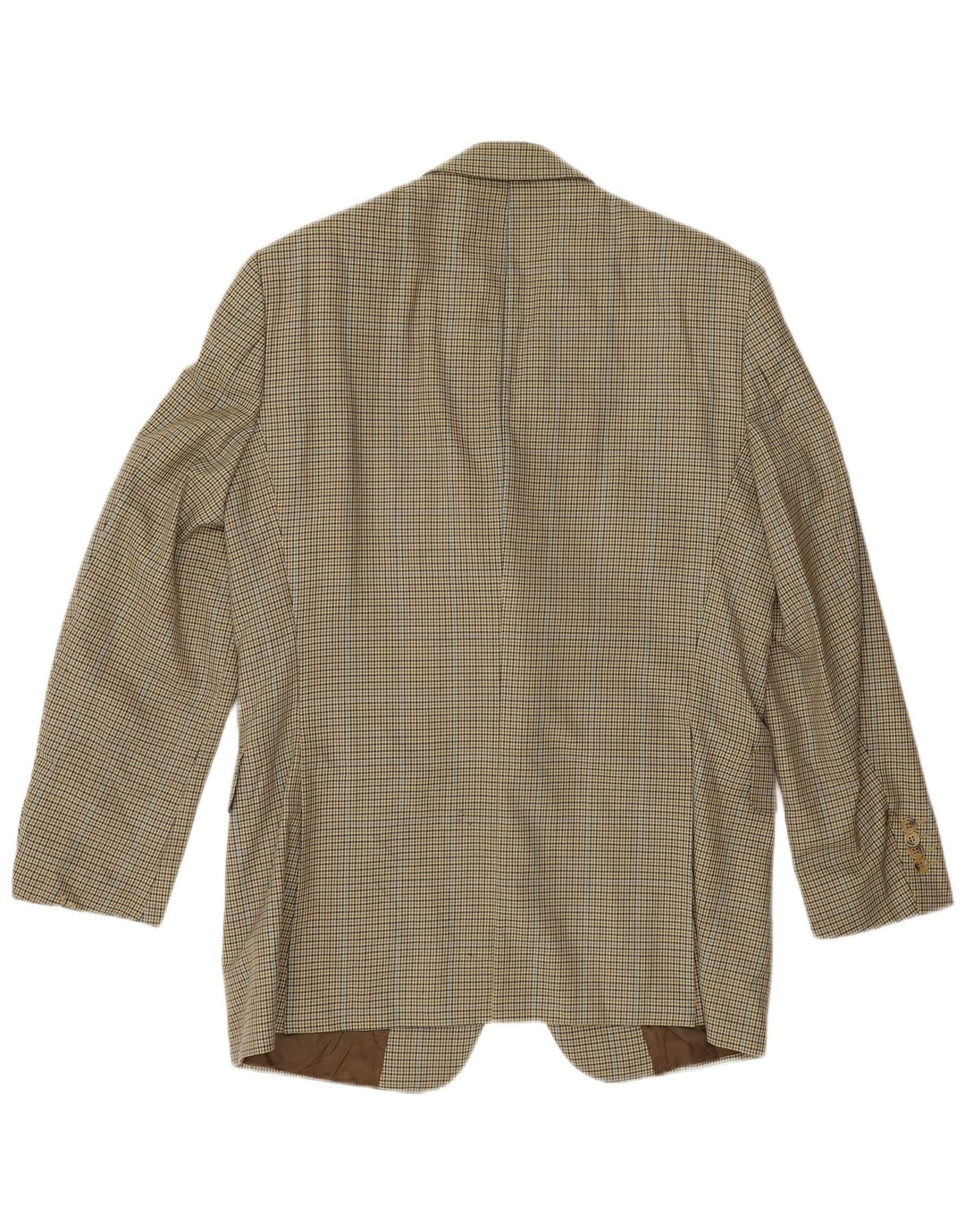 Мужской пиджак Burberry EU 48 средний желтый из натуральной шерсти с узором «гусиные лапки»