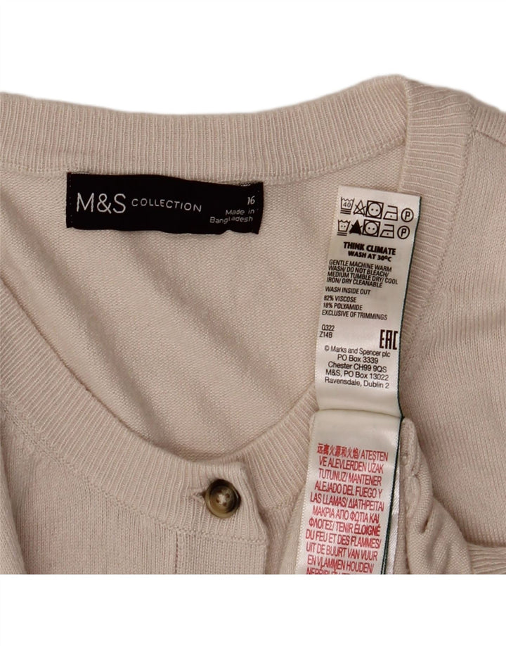 Женский кардиган Marks & Spencer UK 16, большой, бежевый, вискоза