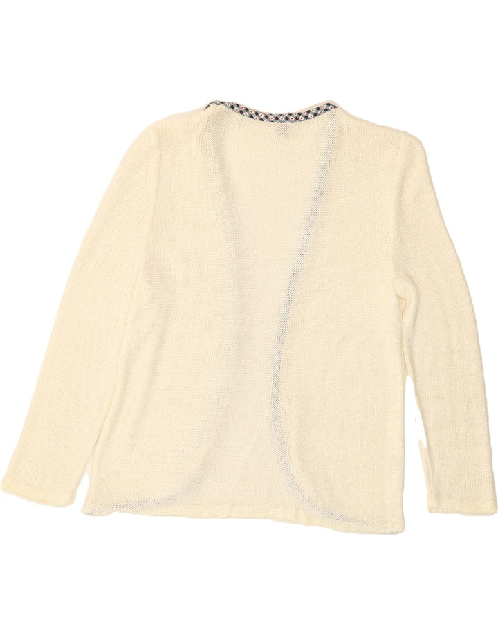 PUNTO E VIRGOLA Womens See Through Cardigan Sweater IT 44 Medium White Vintage Punto e Virgola and Second-Hand Punto e Virgola from Messina Hembry 