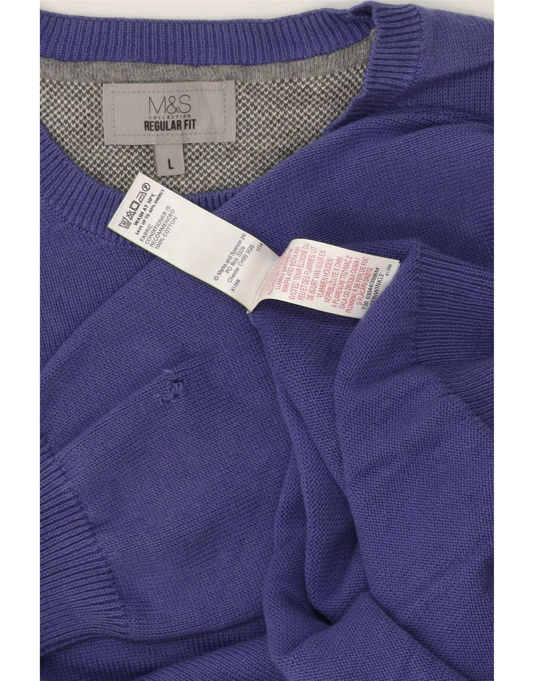 Мужской джемпер с круглым вырезом Marks & Spencer, большой фиолетовый