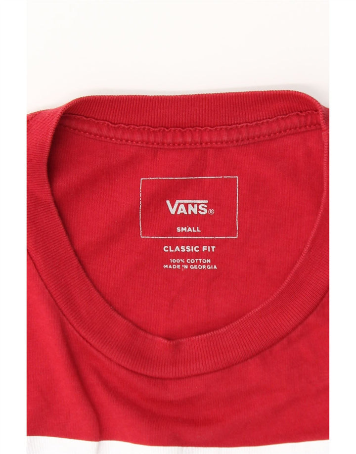 Мужской топ VANS классического кроя с графическим рисунком, длинный рукав, маленький красный, хлопок