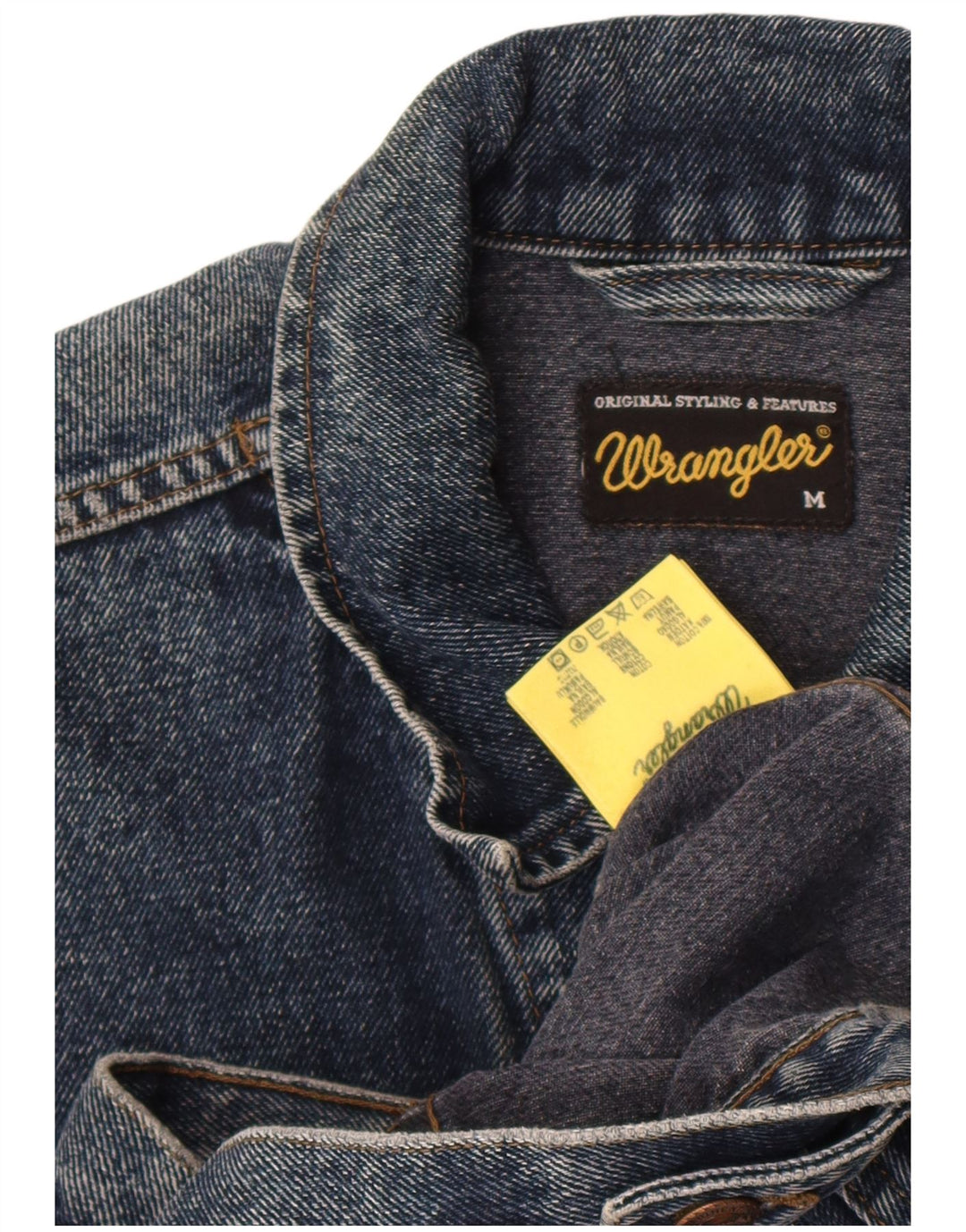 Мужская джинсовая куртка Wrangler UK 38, хлопок среднего синего цвета