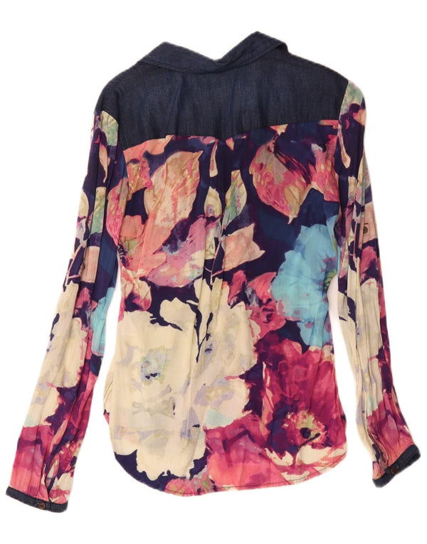 Женская блузка-пуловер Desigual UK 10, маленькая, разноцветная с цветочным принтом