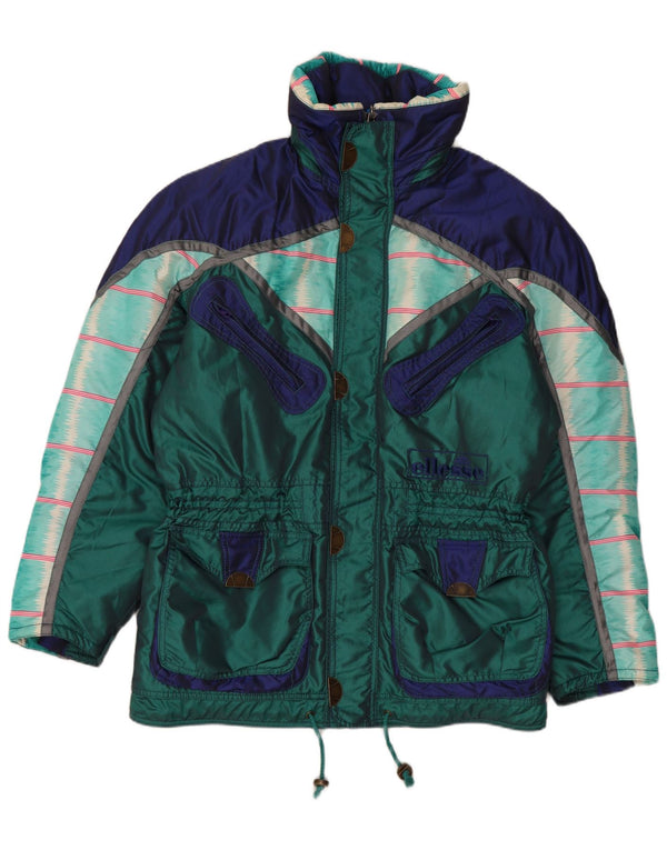 Ellesse Мужская лыжная куртка свободного кроя с капюшоном IT 48 Medium Green Colorblock