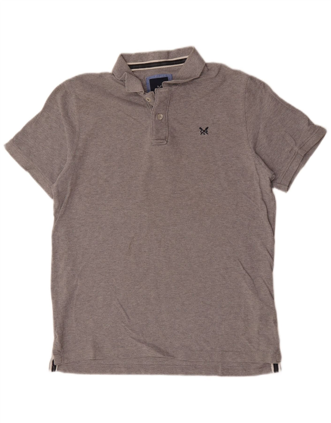 Мужская рубашка-поло Crew Clothing, большая серая хлопковая ткань