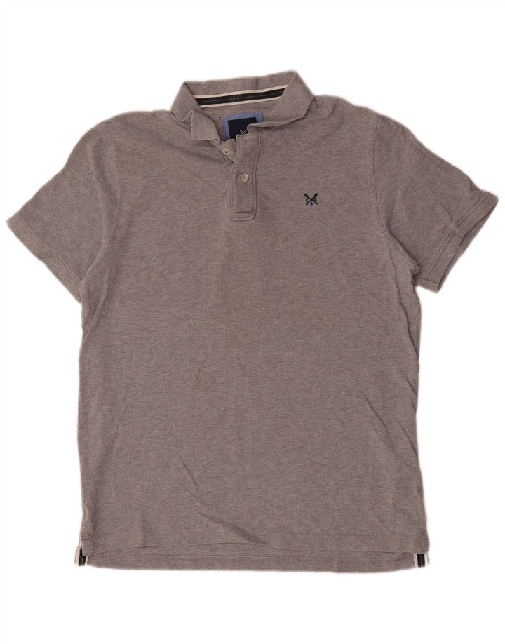 Мужская рубашка-поло Crew Clothing, большая серая хлопковая ткань