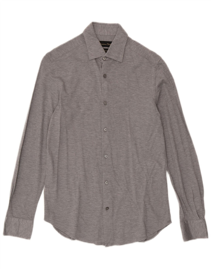 Мужская рубашка Massimo Dutti, маленький серый хлопок