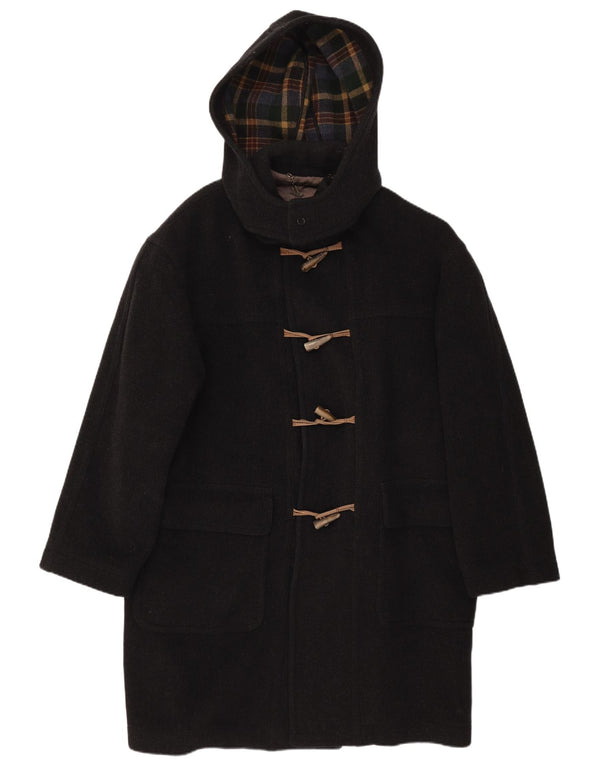 Винтажный мужской дафлкот с капюшоном IT 52 XL Черный