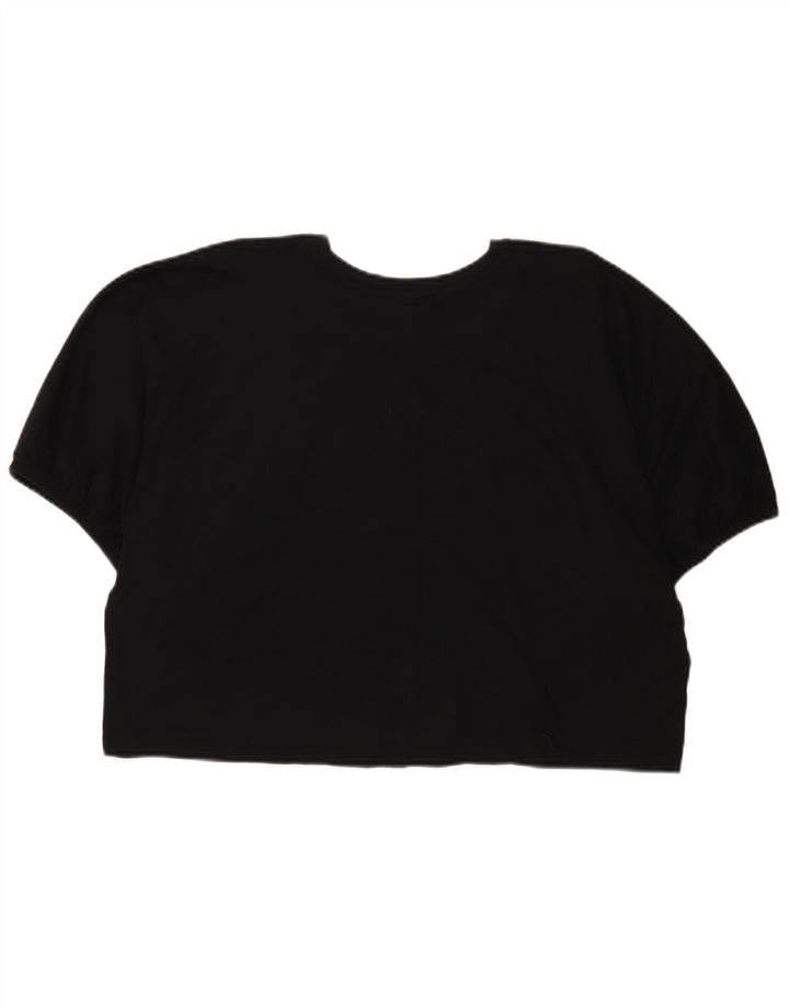 Женская укороченная футболка оверсайз Zara UK 14, средний черный