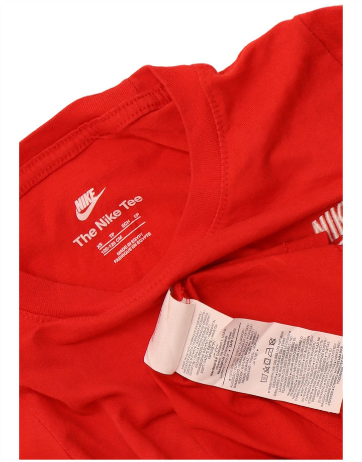 Футболка Nike для мальчиков, топ 7–8 лет, XS, красный хлопок