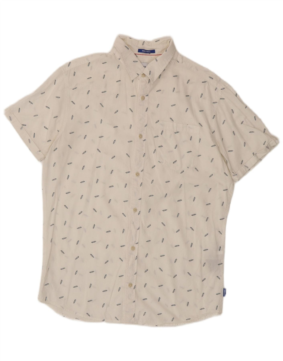 Мужская рубашка с коротким рукавом Jack & Jones, большая белая пятнистая хлопковая рубашка