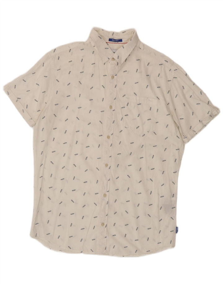 Мужская рубашка с коротким рукавом Jack & Jones, большая белая пятнистая хлопковая рубашка