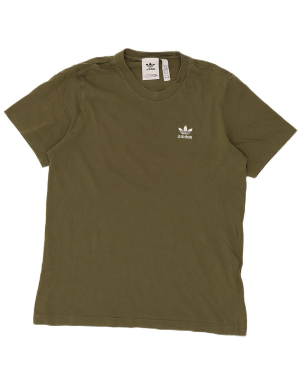 Adidas Мужская футболка с обычным рисунком Top XS Хаки Хлопок