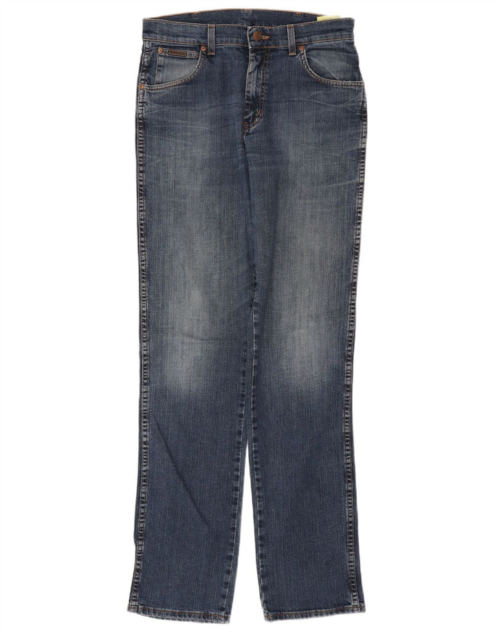 Мужские прямые джинсы WRANGLER техасский стрейч W32 L36, синий хлопок
