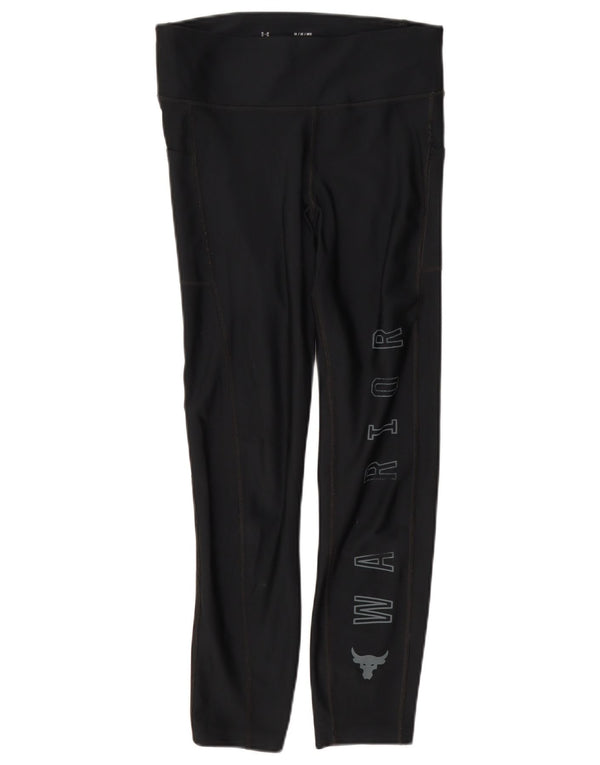 Женские укороченные леггинсы с рисунком Under Armour Heat Gear UK 12, средний черный цвет