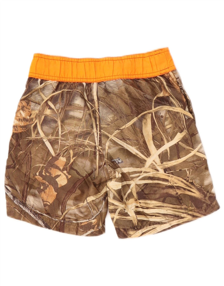 ВИНТАЖНЫЕ шорты для плавания для мальчиков 4–5 лет, коричневый камуфляжный полиэстер