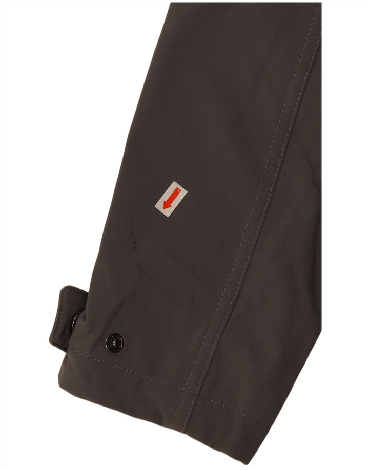 CALVIN KLEIN Женская ветровка с капюшоном UK 6 XS Серый полиэстер