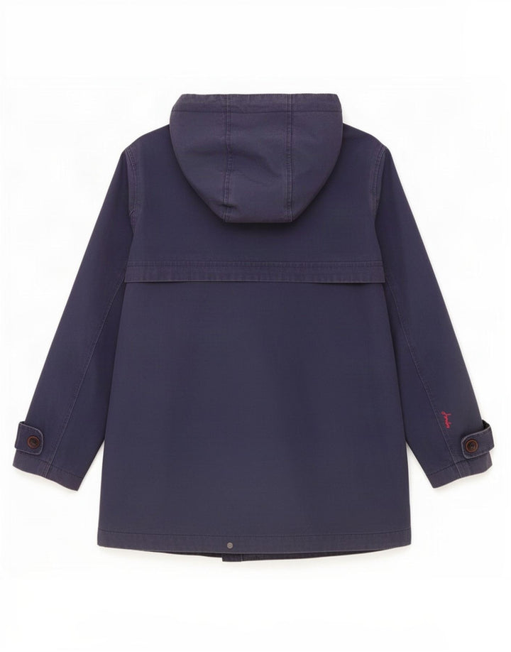 Женская дождевик с капюшоном Joules UK 12, средний темно-синий, хлопок