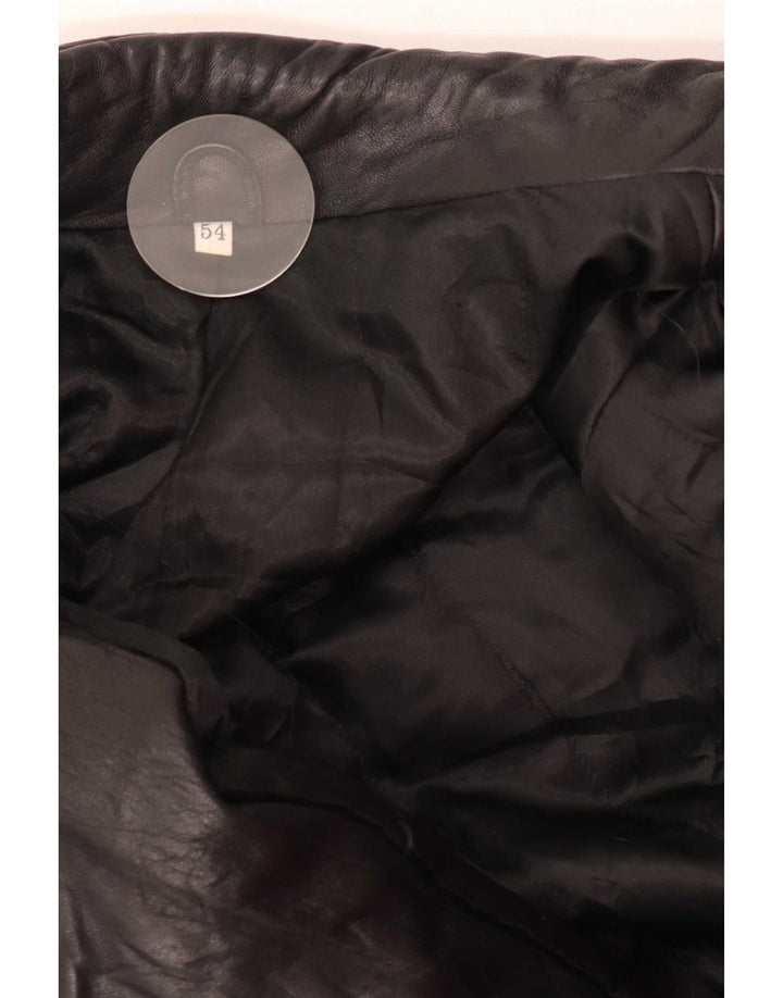 Винтажная мужская кожаная куртка IT 54 2XL черная