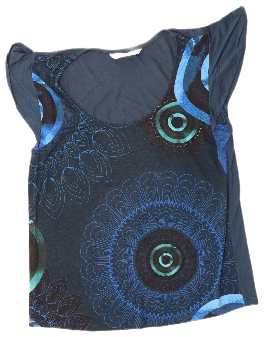 Женская блузка DESIGUAL Top UK 14, средний темно-синий с цветочным принтом