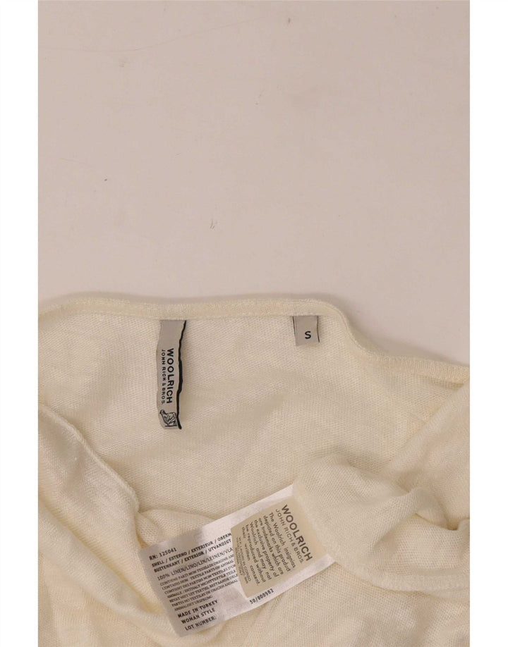 Женский свободный топ с открытыми плечами Woolrich с рукавом 3/4, Великобритания 10, маленький белый