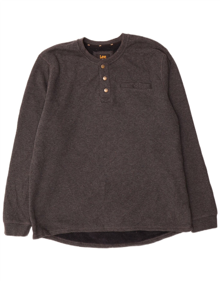 Мужской свитер Lee Regular Fit, джемпер XL, серый хлопок с крапинками